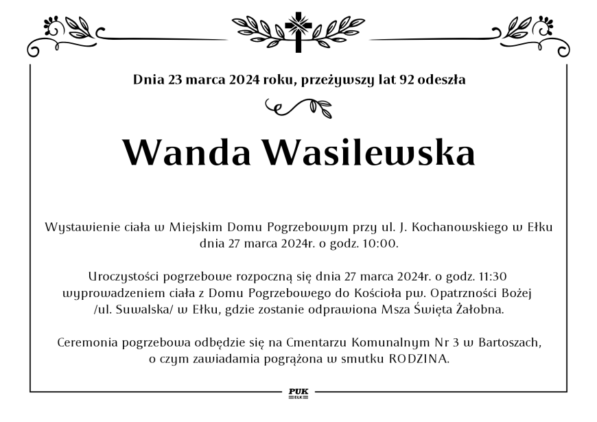 Wanda Wasilewska - nekrolog